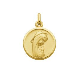 Médaille de la Vierge en prière 18 mm - plaqué or