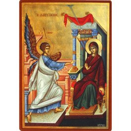 Icône creuse Russe de l'Annonciation