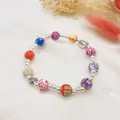 Bracelet religieux en perles Fimo multicolores - 1