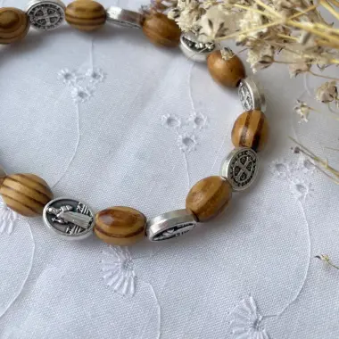 Bracelet Saint Benoit - Bois d'olivier