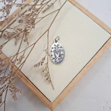 Médaille Miraculeuse festonnée 19 mm - métal argenté