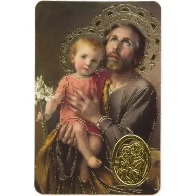 Carte de prière avec poinçon - Saint Joseph