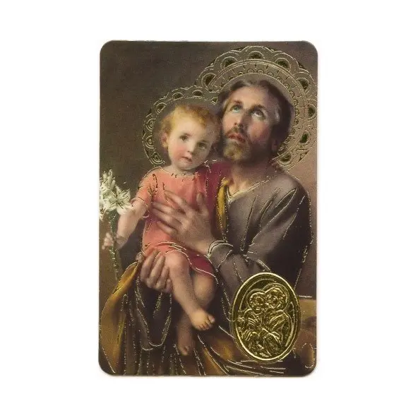 Carte de prière avec poinçon - Saint Joseph