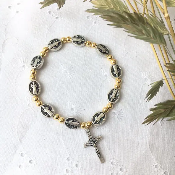 Bracelet Saint Benoit - Doré et argenté