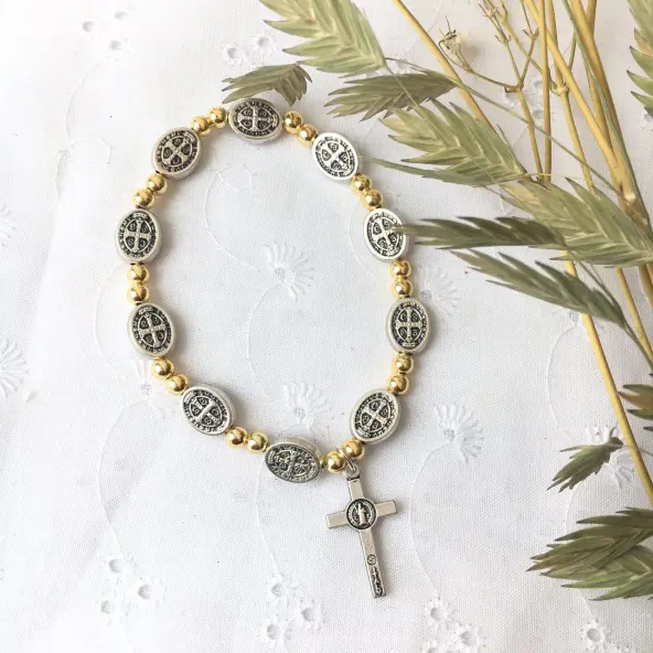 Bracelet Saint Benoit - Doré et argenté