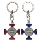 Porte-clés Croix Saint Benoit - argenté - 2