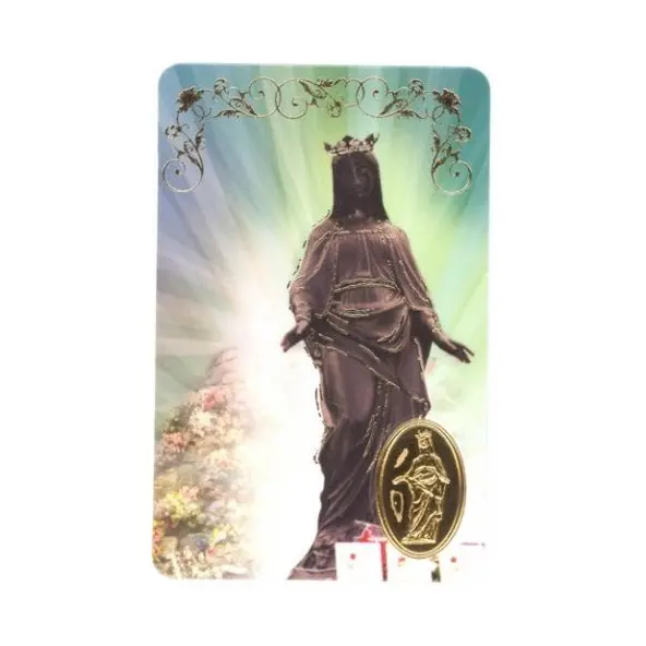 Carte de prière avec poinçon - Vierge Noire