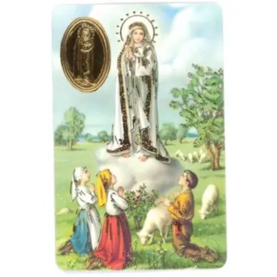 Carte de prière avec poinçon - Notre-Dame de Fatima