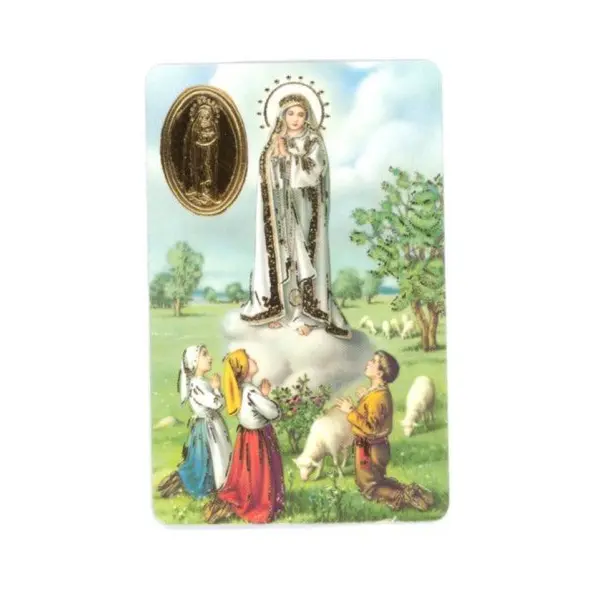 Carte de prière avec poinçon - Notre-Dame de Fatima