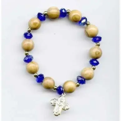 Bracelet semi cristal et grains bois