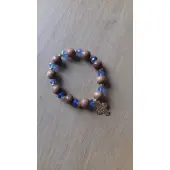 Bracelet semi cristal et grains bois - 2