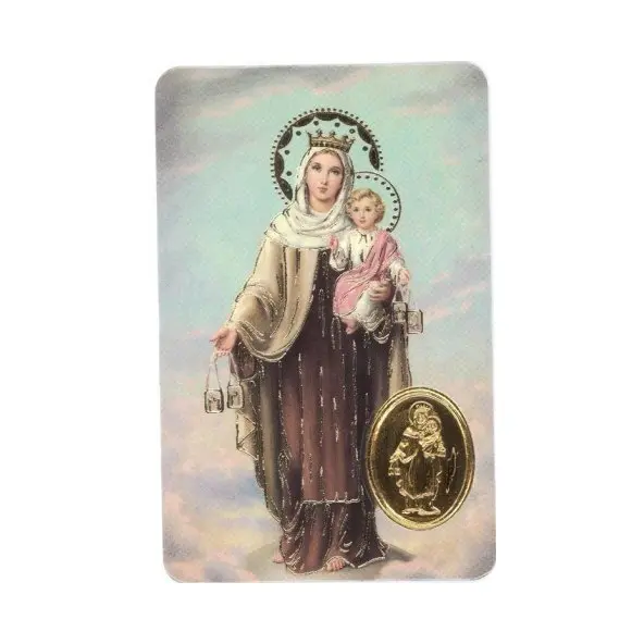 Carte de prière avec poinçon - Notre-Dame du Mont Carmel