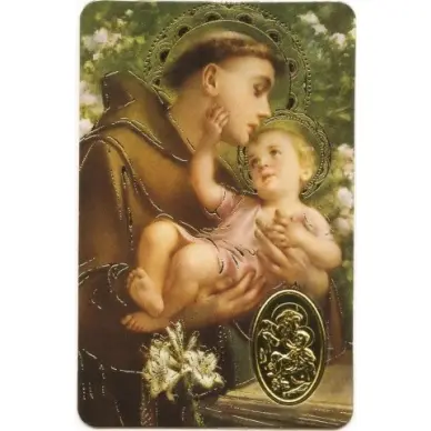 Carte de prière avec poinçon - Saint Antoine