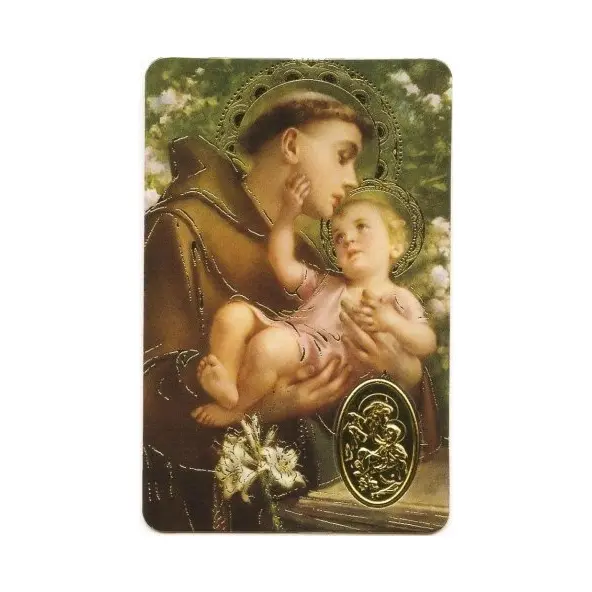 Carte de prière avec poinçon - Saint Antoine