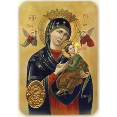 Carte de prière avec poinçon - Vierge du Perpétuel Secours