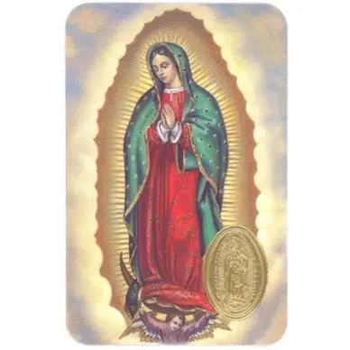 Carte de prière avec poinçon - Notre-Dame de Guadalupe