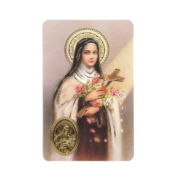 Carte de prière avec poinçon - Sainte Thérèse