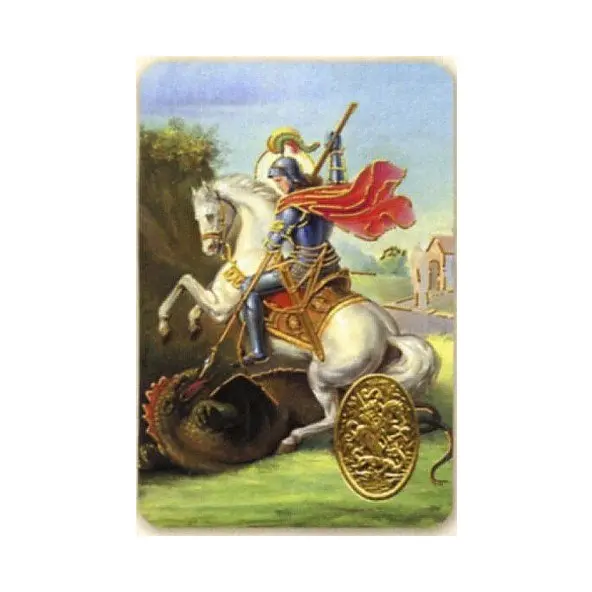 Carte de prière avec poinçon - Saint Georges