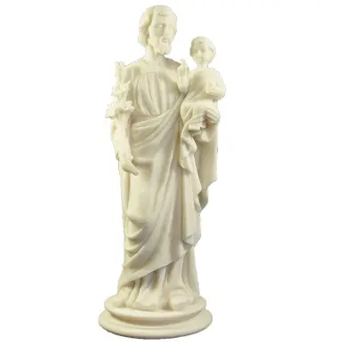 Statue de Saint Joseph en albâtre - 38 cm