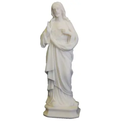 Statue du Sacré-Coeur de Jésus en albâtre - 20 cm