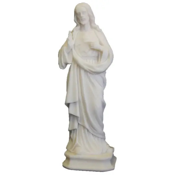 Statue du Sacré-Coeur de Jésus en albâtre - 20 cm