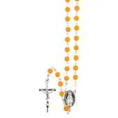 Chapelet Vierge Marie - Résine Ambre - 1