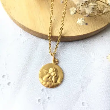 Médaille Ange - plaqué or