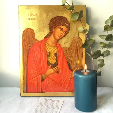 Icône plate Saint Michel rouge