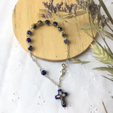 Bracelet dizainier cloisonné bleu