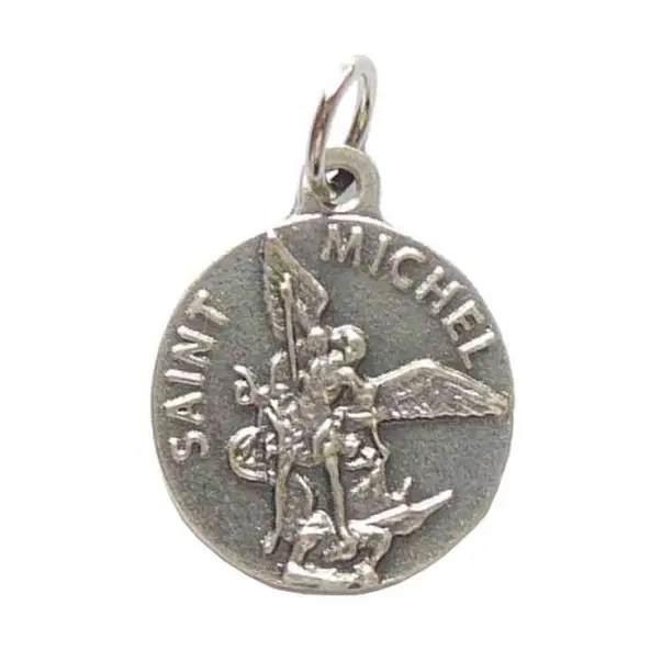 Médaille Saint Michel 12 mm - métal argenté