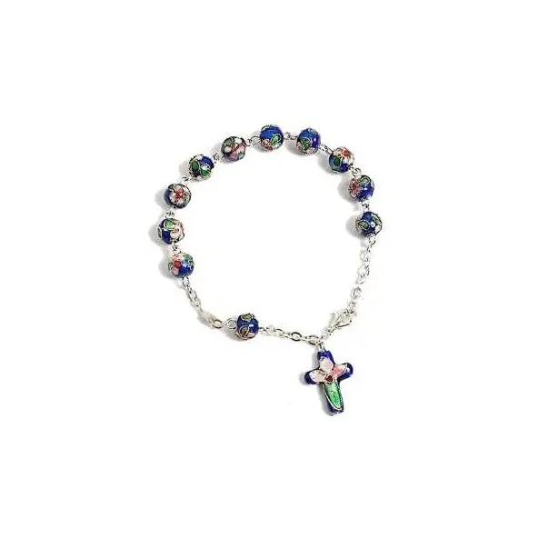 Bracelet dizainier cloisonné bleu