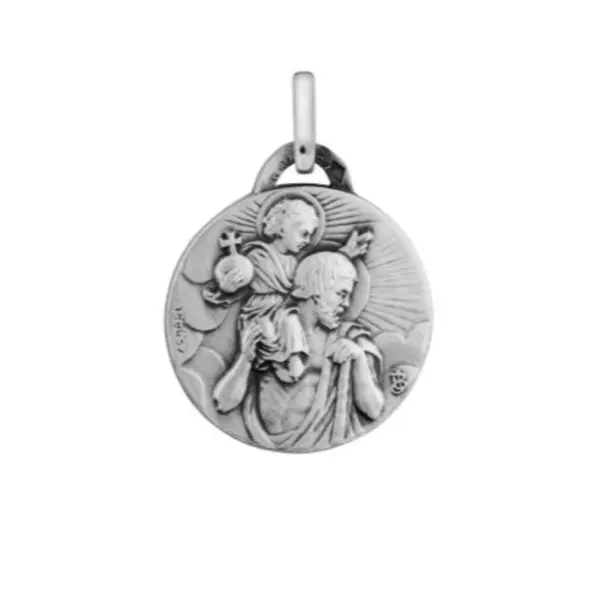 Médaille Saint Christophe portrait - 18 mm