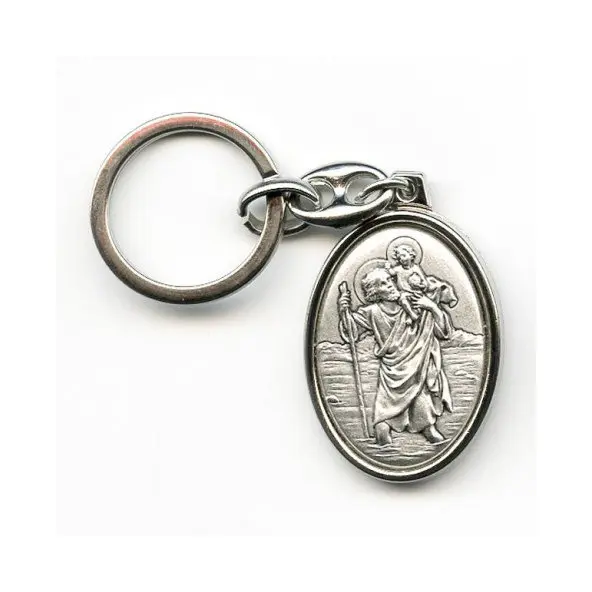 Porte-clés Saint Christophe ovale