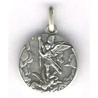 Médaille Saint Michel - métal argenté - 18 mm