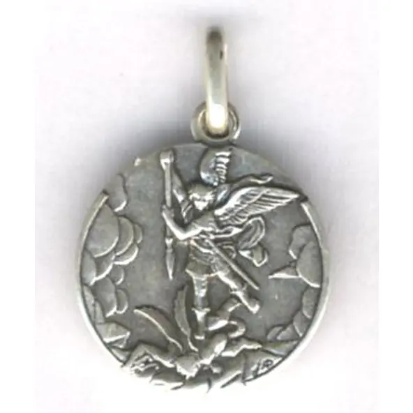 Médaille Saint Michel - métal argenté - 18 mm