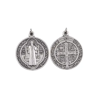 Médaille Saint Benoit - métal argenté - 13 mm