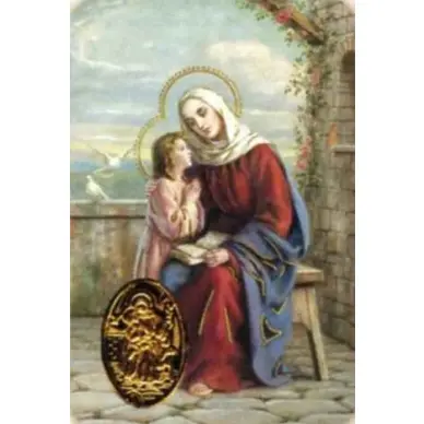 Carte de prière avec poinçon - Sainte Anne