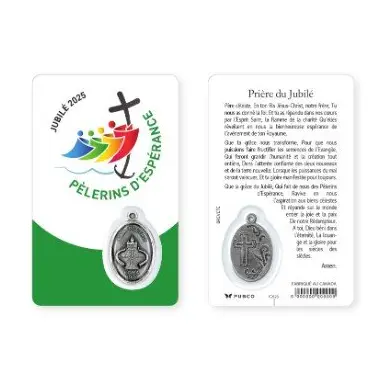 Carte de prière avec médaille - Jubilé 2025
