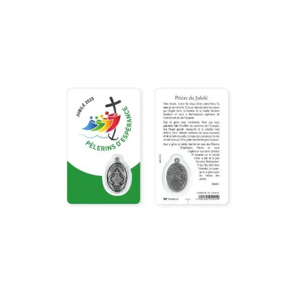 Carte de prière avec médaille - Jubilé 2025