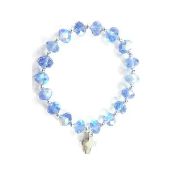 Bracelet religieux en cristal bleu