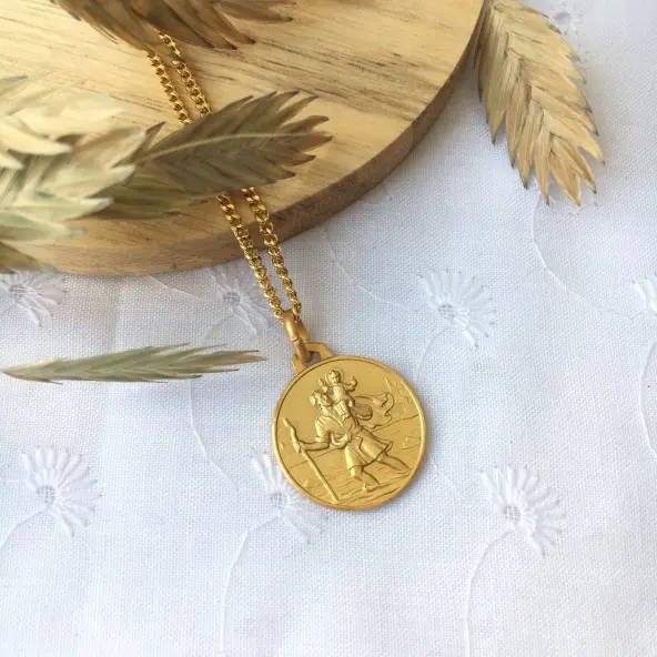 Médaille Saint Christophe 18 mm - plaqué or