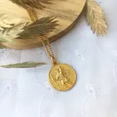 Médaille Saint Christophe 18 mm - plaqué or - 1