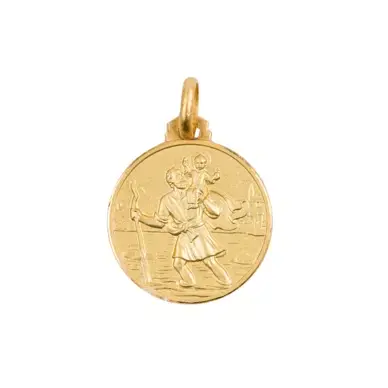 Médaille Saint Christophe 18 mm - plaqué or