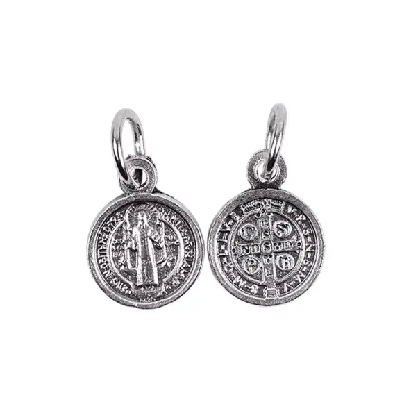 Médaille Saint Benoit - métal argenté - 12 mm