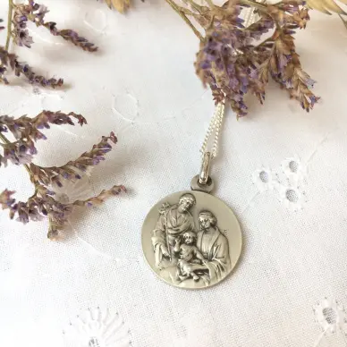 Médaille Sainte Famille 18 mm - argent