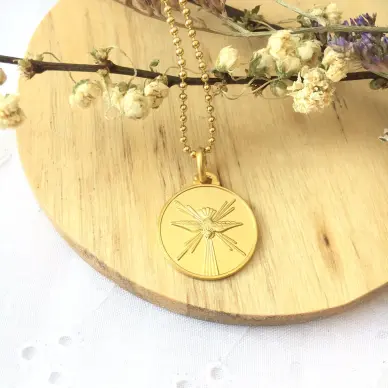 Médaille du Saint Esprit 18 mm - plaqué or