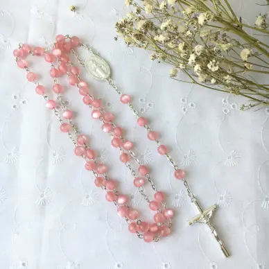 Chapelet Vierge Miraculeuse - Résine Rose