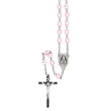 Chapelet Vierge Miraculeuse - Résine Rose