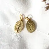 Petite Médaille Miraculeuse 12 mm - métal doré - 1