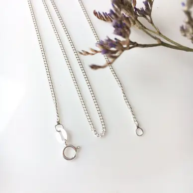 Chaîne maille gourmette diamantée 1,5 mm  - Argent